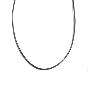 Kép 1/2 - PU bőr lánc (2 mm vastag), 45+5 cm, fekete