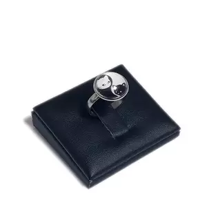 Yin-yang cica-üveglencsés-gyűrű,-választható-arany-és-ezüst-színben