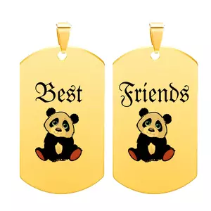 Best friends pandás páros szív medál lánccal vagy kulcstartóval (többféle)