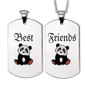Best friends pandás páros szív medál lánccal vagy kulcstartóval (többféle)