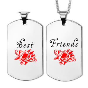 Best Friends rózsás páros medál lánccal vagy kulcstartóval (többféle)