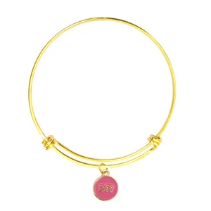 Kép 1/2 - bff-pink-medal-arany-szinu-karperecen