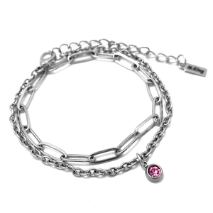 Kép 1/2 - pink-kristályos-charmos-karkoto