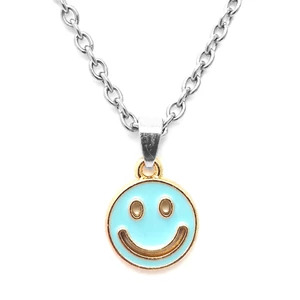 Kép 1/2 - kék-smiley-medál-lánccal