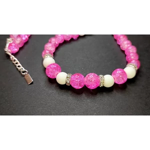 Kép 7/8 - Pink Sparkle – Hegyikristály és jade exkluzív ásvány ékszerszett (nyaklánc + karkötő) dobozban