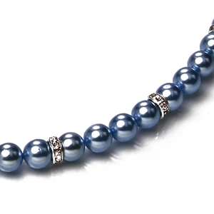 Kép 4/4 - Silky Blue Elegance – kék színű gyöngy nyaklánc, dobozban