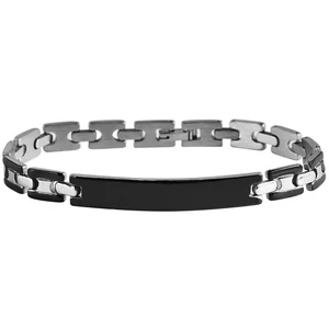 Kép 1/2 - Akzent-rozsdamentes-acél-karkötő-20.5-cm-gravírozható