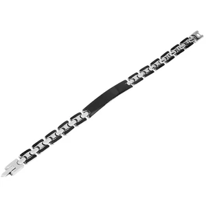 Kép 2/2 - Akzent rozsdamentes acél karkötő, 20.5 cm (gravírozható), Ajándékdobozzal