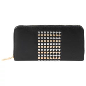 Kép 1/3 - Maria King-designbőr-szegecses-pénztárca-black