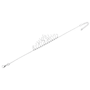 Kép 2/3 - Ezüst színű kristálydíszes bokalánc, 22 cm