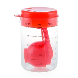 Kép 1/2 - Konyhai mérőedény mérőkanalakkal (7 PCS) (500 ML), piros