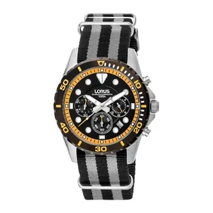 Kép 1/4 - LORUS eredeti, extravagáns, luxus szövetszíjas, vízálló férfi chronograph karóra (43 MM) dobozzal (10 ATM)