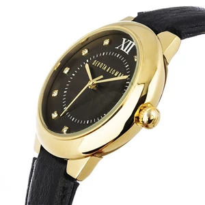 Kép 2/4 - Devota&Lomba cseppálló, bőrszíjas luxus női karóra (34 MM), dobozban