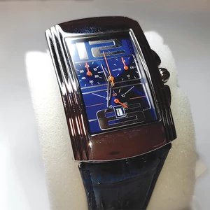 Kép 4/6 - Chronotech kék bőrszíjas prémium chronograph cseppálló uniszex karóra, 3 ATM