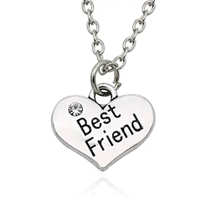 Kép 1/3 - Best friend szív medál pici kővel, nyaklánccal