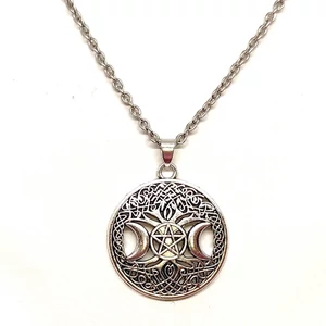 Kép 2/3 - wicca-hold-istennő-pentagram-medál-nyaklánccal