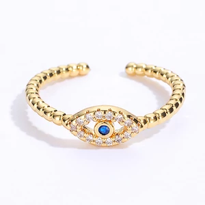 Kép 3/3 - Fémötvözet-és-cirkónium-Evil-Eye-gyűrű-állítható-méret