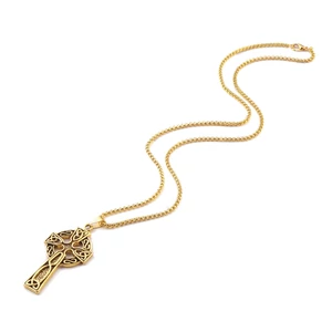 Kép 2/5 - Antik-hatású-kereszt-medal-nyaklanccal-60-cm