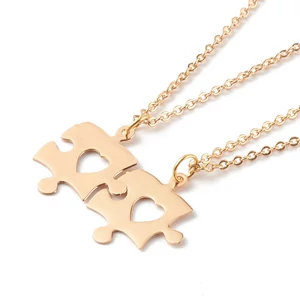 Kép 1/4 - rozsdamentas-acel-paros-puzzle-medal-nyaklanccal