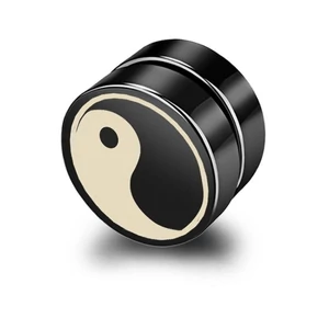 Kép 1/2 - Nemesacél mágneses fülklip, yin-yang - 1 db