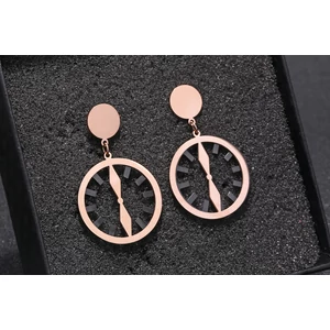 Kép 3/5 - Nemesacél óra fülbevaló, rose goldNemesacél óra fülbevaló, rose gold