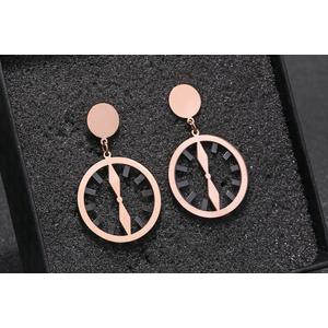 Nemesacél óra fülbevaló, rose goldNemesacél óra fülbevaló, rose gold