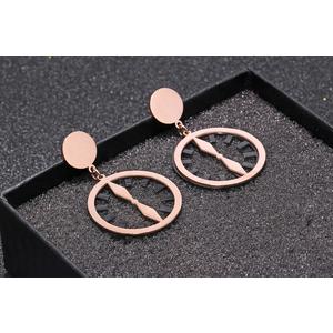 Nemesacél óra fülbevaló, rose gold