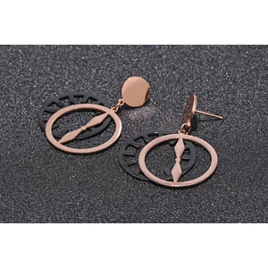 Kép 4/5 - Nemesacél óra fülbevaló, rose gold