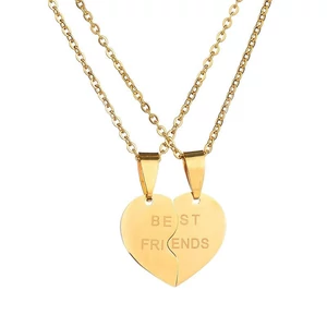 Kép 1/3 - nemesacel-best-friends-kettos-medal-nyaklanccal-arany-szinu
