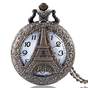 Kép 1/4 - nemesacel-zsebora-lanccal-eiffel-torony-motivummal-bronz