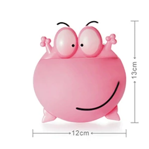 Kép 2/3 - Csempére szerelhető öntapadós fogkrém- és fogkefetartó, pink