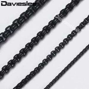 Kép 3/3 - Fekete nemesacél nyaklánc, 4 mm - 63 cm