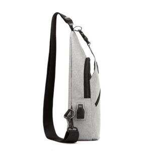 Kicsi, kényelmes uniszex vászon hátizsák (33x7,5x17 cm), szürke