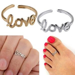 LOVE feliratos lábujjgyűrű, arany színben