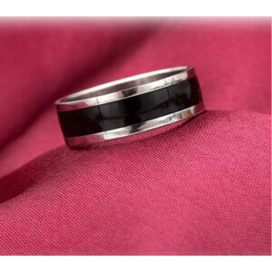 Ezüst-fekete nemesacél karikagyűrű, több méretben