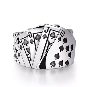 Kép 1/3 - kartya-motivumos-royal-flush-nemesacel-ferfi-gyuru-allithato