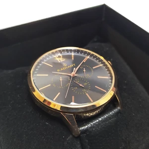 Kép 3/4 - Feltűnően elegáns Radiant bőrszíjas férfi üzleti karóra (43 mm), barna