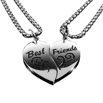 'Best friends' két db szívet formázó lánc és medál - prémium, dobozzal