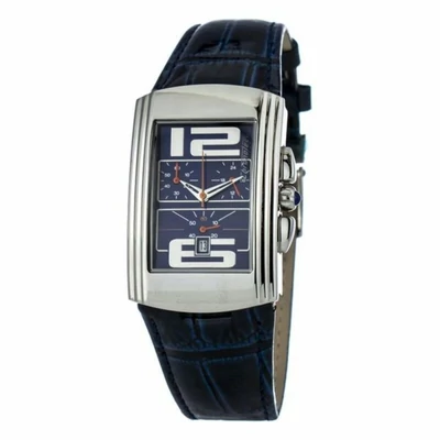 Chronotech-kék-bőrszíjas-prémium-chronograph-cseppálló-uniszex-karóra-3-ATM