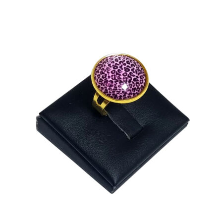 Leopárd-lila-üveglencsés-gyűrű-választható-arany-és-ezüst-színben