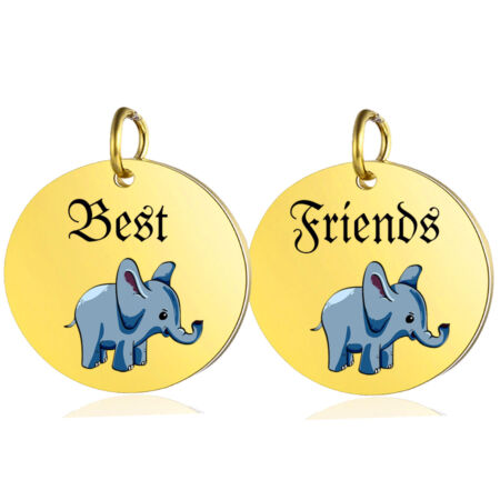 Best-Friends-elefántos-páros-medál-lánccal-vagy-kulcstartó
