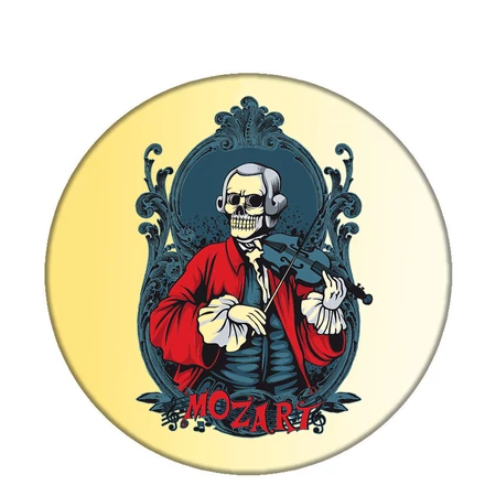 Acél-Mozart-skull-kitűző