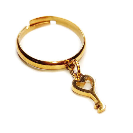 kulcs-charmos-gyűrű