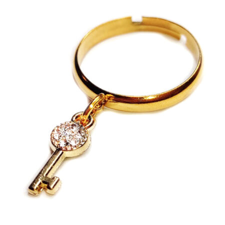 kulcs-charmos-gyűrű