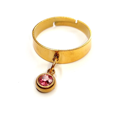 pink-kristály-charmos-gyűrű