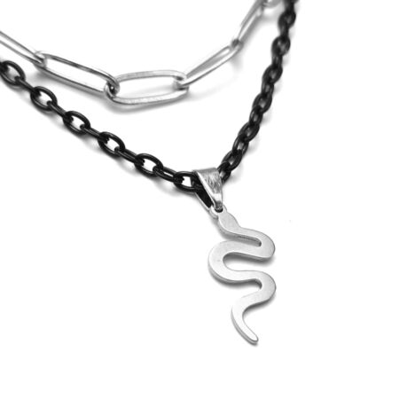 dupla-ezüst-színű-nyaklánc-kígyó-medállal