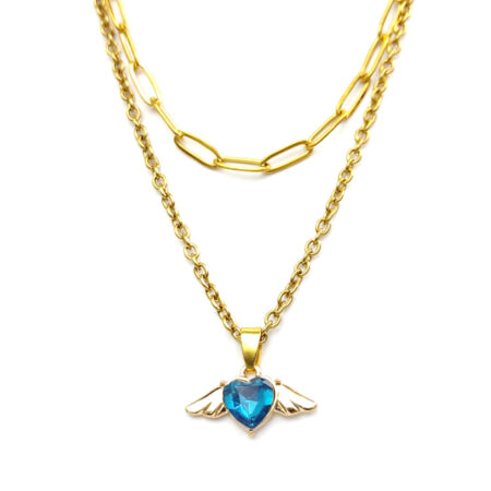 dupla-arany-színű-nyaklánc-kék-szív-medállal