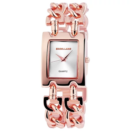 Excellanc női karóra feltűnő fém szíjjal, rose gold