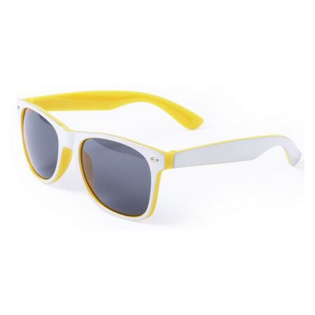 Fehérkeretes uniszex trendi napszemüveg (sárga szárral)