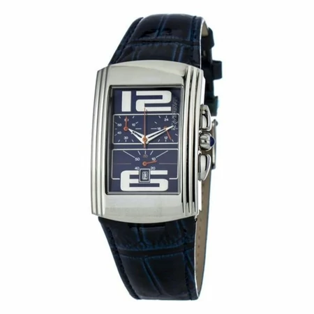 Chronotech-kék-bőrszíjas-prémium-chronograph-cseppálló-uniszex-karóra-3-ATM